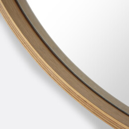 Alaria 100cm Diameter Round Oak Veneer Mirror - thumbnail 2