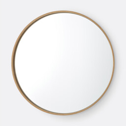 Alaria 100cm Diameter Round Oak Veneer Mirror - thumbnail 1