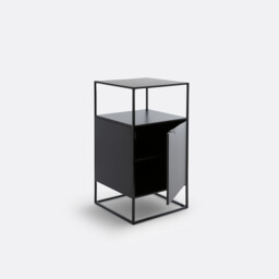 Miva Steel Bedside Table in Steel with 1 Door - thumbnail 4