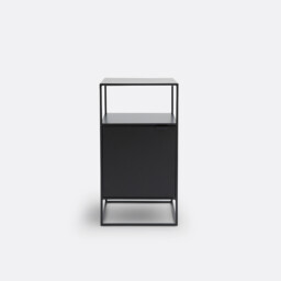 Miva Steel Bedside Table in Steel with 1 Door - thumbnail 2
