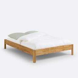 Zulda Solid Oak Bed Frame with Bed Base - thumbnail 1