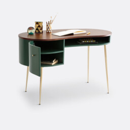 Topim Vintage Walnut Veneer Desk - thumbnail 4