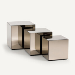 Lumir Mirrored Bedside / Side Table - thumbnail 4