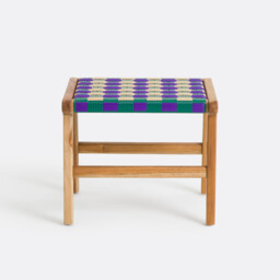Bianca Solid Teak/woven Resin Stool - thumbnail 3
