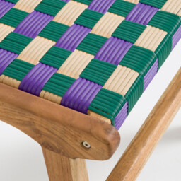 Bianca Solid Teak/woven Resin Stool - thumbnail 4