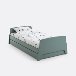 Adil Vintage Retro Style Trundle Bed, Single - thumbnail 4