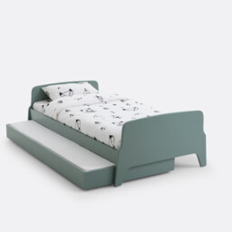 Adil Vintage Retro Style Trundle Bed, Single - thumbnail 3