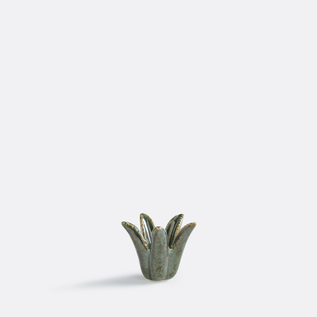 Tropia Ceramic Palm Candle Holder, Height 8.5cm - image 1