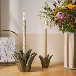 Tropia Ceramic Palm Candle Holder, Height 8.5cm - thumbnail 3