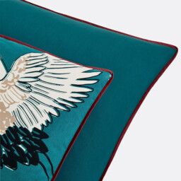 Grues Blue Cotton Percale Pillowcase - thumbnail 4