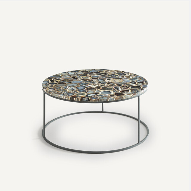 Anaximène Agate and Metal Coffee Table - image 1