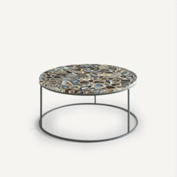Anaximène Agate and Metal Coffee Table