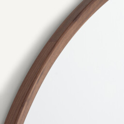 Orion Round Mirror in Solid Walnut with Diameter 100cm - thumbnail 4