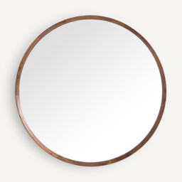 Orion Round Mirror in Solid Walnut with Diameter 100cm - thumbnail 3