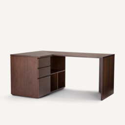 Working Walnut Veneer Corner Table Top, Length 165cm - thumbnail 4