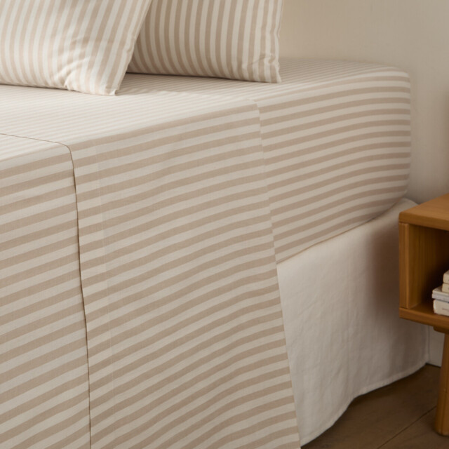 Soizic Beige Cotton Flat Sheet - image 1