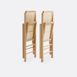 Set of 2 Rivia Beech & Cane Folding Chairs - thumbnail 4