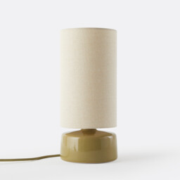 Amaga Ceramic and Linen Table Lamp, Height 35cm - thumbnail 1