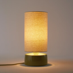 Amaga Ceramic and Linen Table Lamp, Height 35cm - thumbnail 3