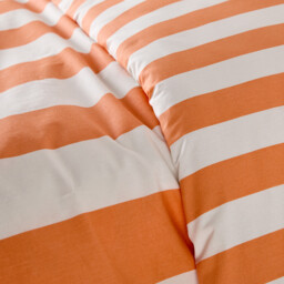 Hendaye Orange Striped Cotton Duvet Cover - thumbnail 4