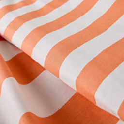 Hendaye Orange Striped Cotton Duvet Cover - thumbnail 3