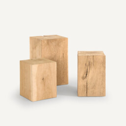 Merlin Solid Oak Block Side Table - thumbnail 1