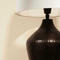 Hale Black Bronze Lamp & Coningsby White Lampshade - 35cm - thumbnail 2