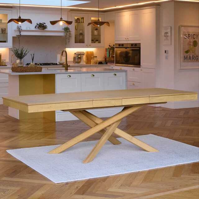 Amelia Pale Oak Wood Dining Table - Extendable - image 1