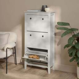 Sandhurst 60cm Three Door Shoe Cabinet - Mist Grey - thumbnail 3