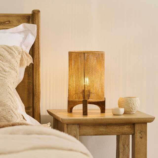 Konduru Natural Jute & Mango Wood Table Lamp - 30cm - image 1