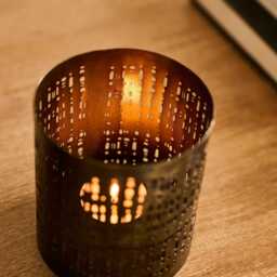 Herriard 10cm Metal Lantern - Rustic Gold - thumbnail 2