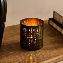 Herriard 10cm Metal Lantern - Rustic Gold - thumbnail 3