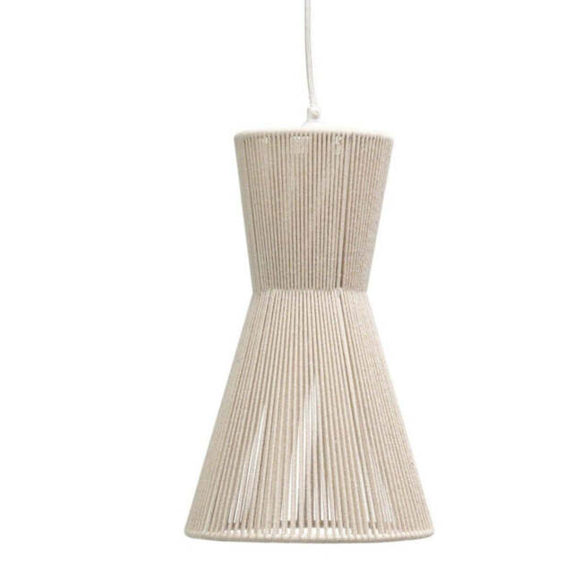 Bari White Cotton String Tapered Pendant - image 1