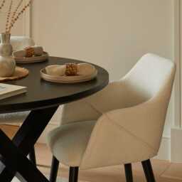 Freya Boucle Armchairs - Set of 2 - Black Oak Legs - thumbnail 3