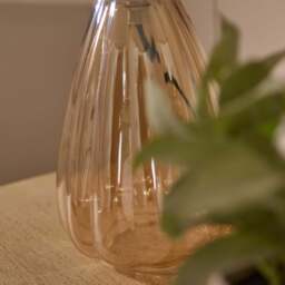 Alma 23cm Champagne Glass Table Lamp & Coningsby Snow White Cotton Lampshade - 30cm - thumbnail 4
