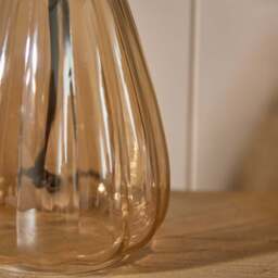 Alma 23cm Champagne Glass Table Lamp & Coningsby Snow White Cotton Lampshade - 30cm - thumbnail 3