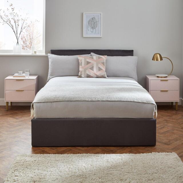 Gloria Bedside Tables - Set of 2 - Blush Pink & Brass Effect - image 1