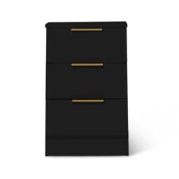 Essie 3 Drawer Bedside Table - Black - thumbnail 5
