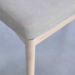 Chloe Soft Beige Dining Chairs - Set of 2 - Whitewash Oak Legs - thumbnail 5