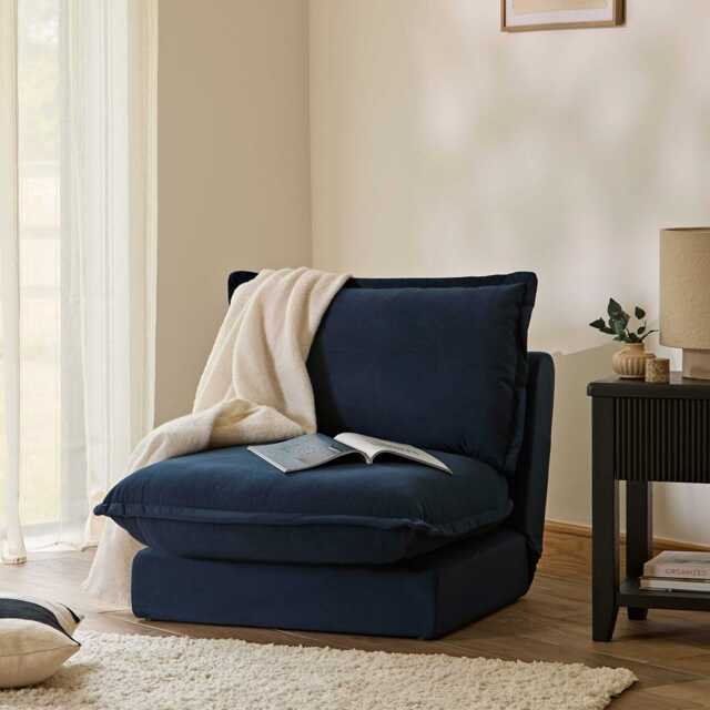 Harlow Single Sofa Bed - Ink Velvet - image 1
