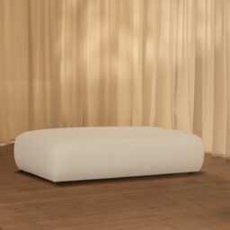 Nathalia Large Run Up Stool - Chalk White Boucle