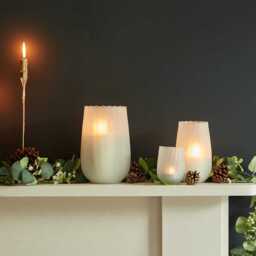 Dalen 10cm Glass Tealight Holder - Frosted - thumbnail 1