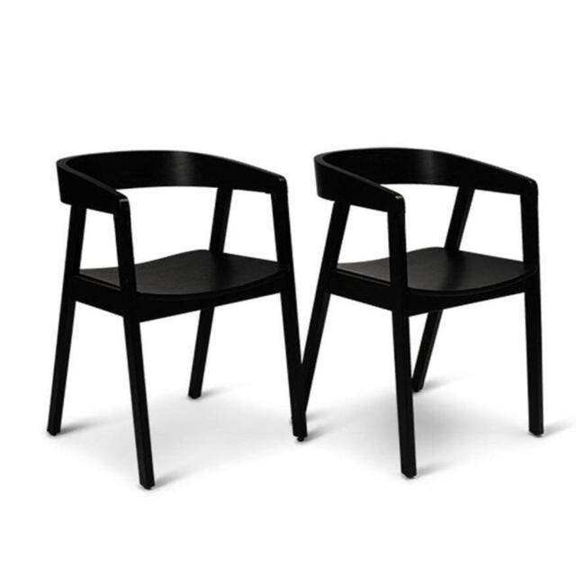 Ella Black Wood Dining Armchairs - Set of 2 - image 1