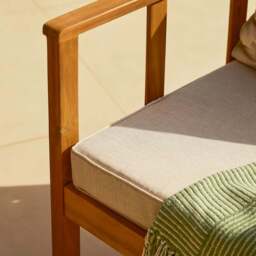 Harrelson Wooden Garden Sofa Set with Cream LED Premium Cantilever Parasol - Sand - thumbnail 5