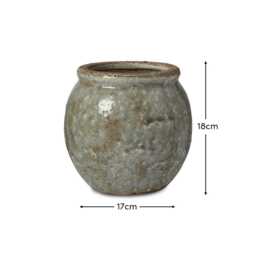 Evora 17cm Ceramic Vase - Sea Blue - thumbnail 4