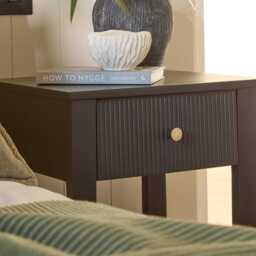 Jade 1 Drawer Bedside Table - Jet Black Mango Wood - thumbnail 4