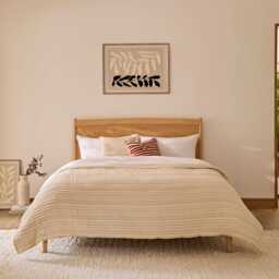 Ida King Size Wooden Bed - Whitewash Oak - thumbnail 3