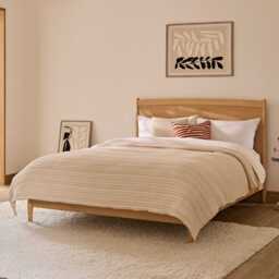 Ida King Size Wooden Bed - Whitewash Oak - thumbnail 1