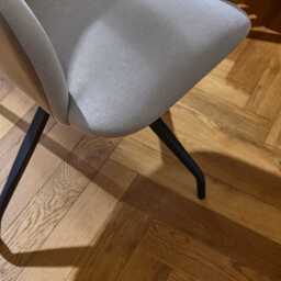Archer Office Swivel Chair - Soft Beige Faux Leather with Black legs - thumbnail 5
