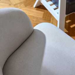Archer Office Swivel Chair - Soft Beige Faux Leather with Black legs - thumbnail 3